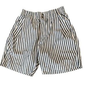 Vintage high waist mom pin striped elastic band Dockers shorts-XL
